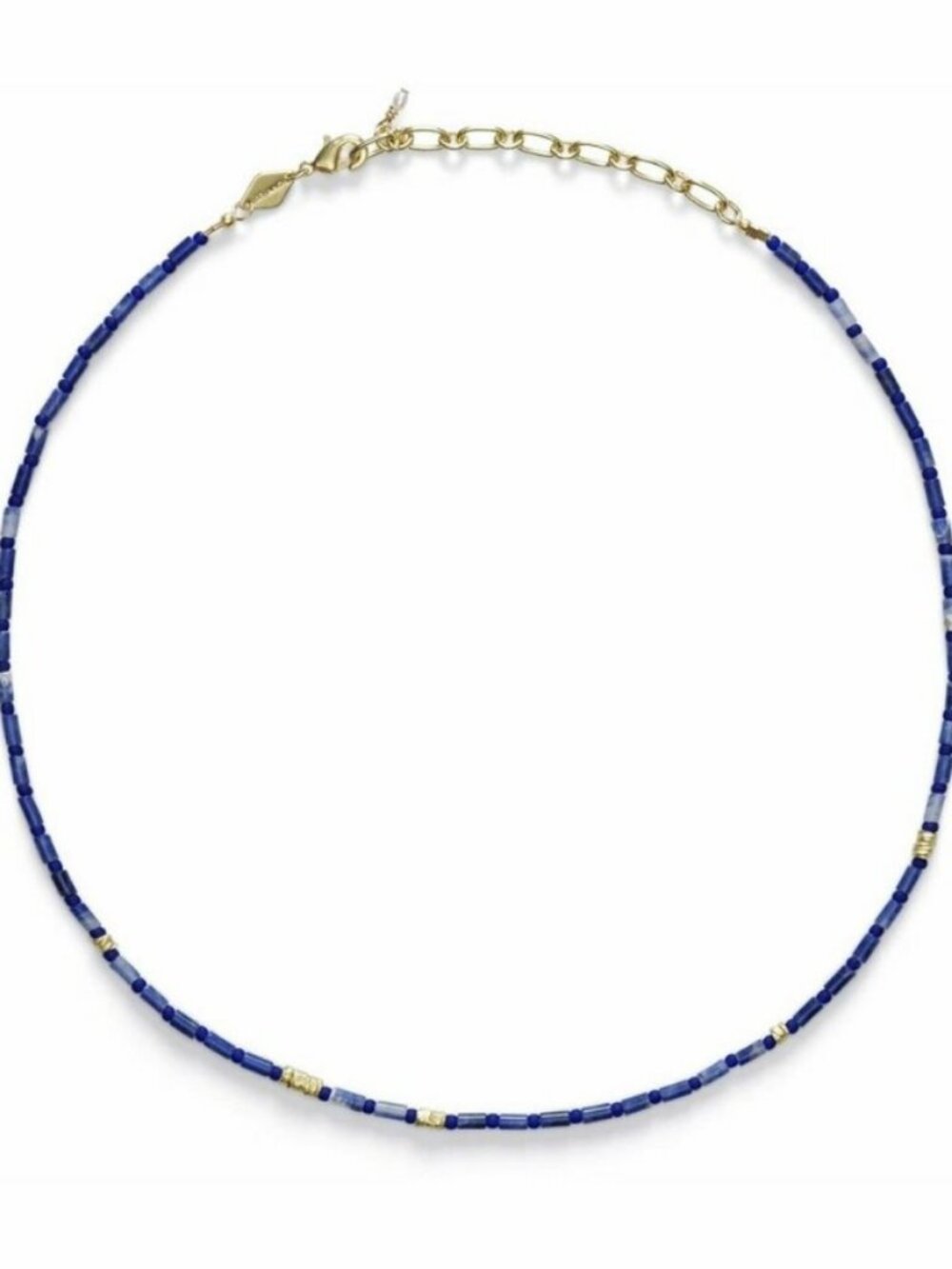 Anni Lu Azzurrro Beaded Necklace in 18K Gold Plated, 14.5